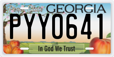 GA license plate PYY0641
