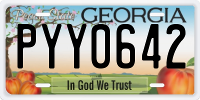 GA license plate PYY0642