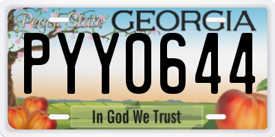 GA license plate PYY0644