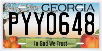 GA license plate PYY0648