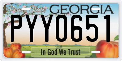 GA license plate PYY0651