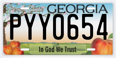 GA license plate PYY0654