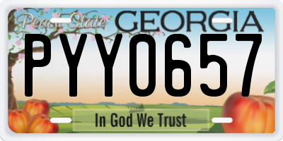 GA license plate PYY0657