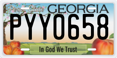GA license plate PYY0658