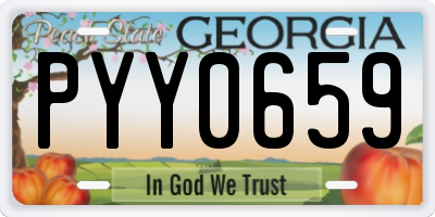 GA license plate PYY0659