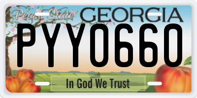 GA license plate PYY0660