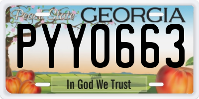 GA license plate PYY0663