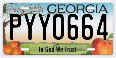 GA license plate PYY0664