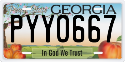 GA license plate PYY0667