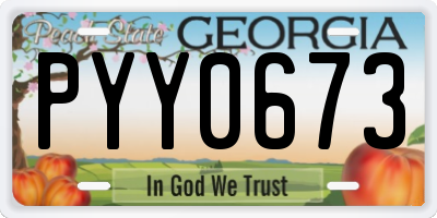 GA license plate PYY0673