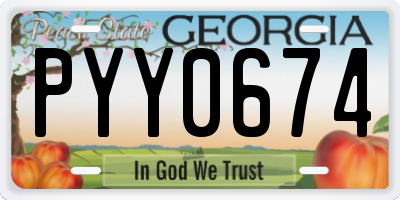 GA license plate PYY0674