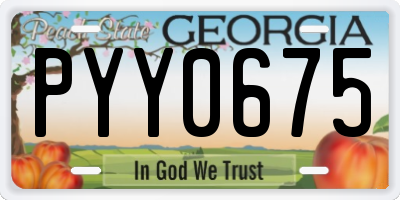 GA license plate PYY0675