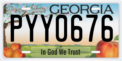 GA license plate PYY0676