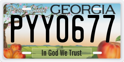 GA license plate PYY0677