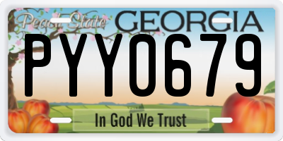 GA license plate PYY0679