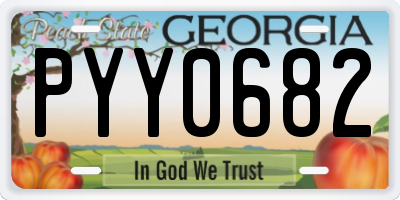 GA license plate PYY0682