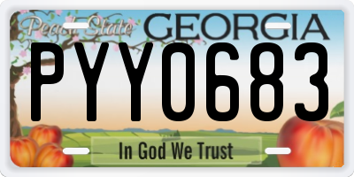 GA license plate PYY0683