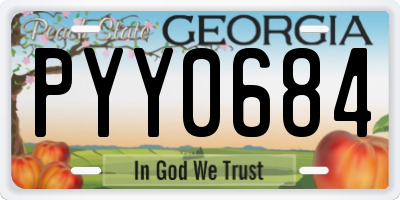 GA license plate PYY0684