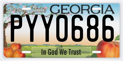 GA license plate PYY0686