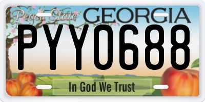 GA license plate PYY0688
