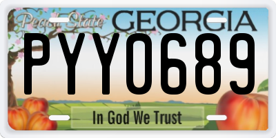 GA license plate PYY0689