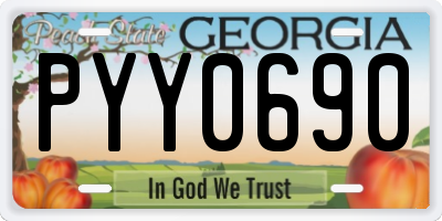 GA license plate PYY0690