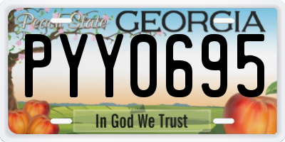 GA license plate PYY0695