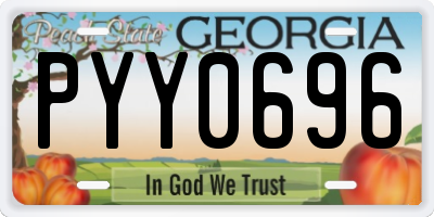 GA license plate PYY0696