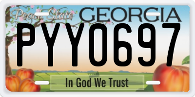 GA license plate PYY0697