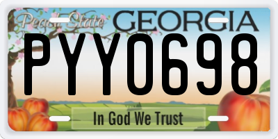 GA license plate PYY0698