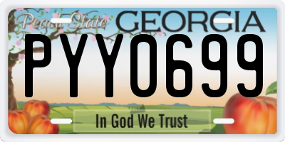 GA license plate PYY0699