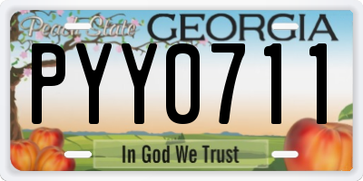 GA license plate PYY0711