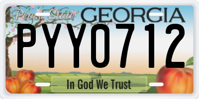 GA license plate PYY0712