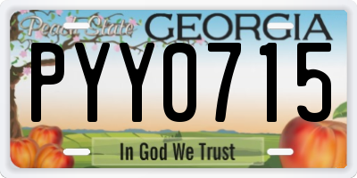 GA license plate PYY0715