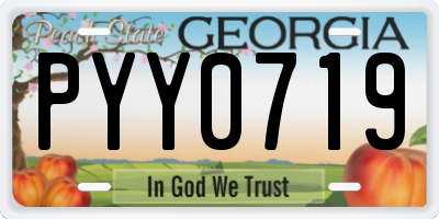 GA license plate PYY0719