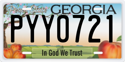 GA license plate PYY0721