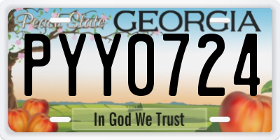 GA license plate PYY0724