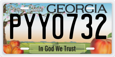 GA license plate PYY0732