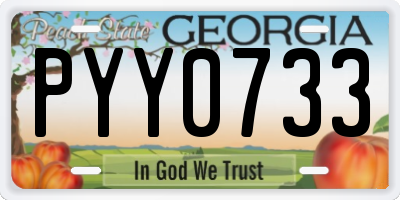 GA license plate PYY0733