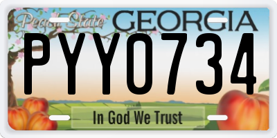GA license plate PYY0734