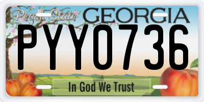 GA license plate PYY0736