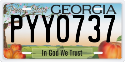 GA license plate PYY0737