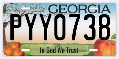 GA license plate PYY0738