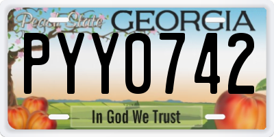 GA license plate PYY0742