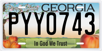 GA license plate PYY0743