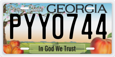 GA license plate PYY0744