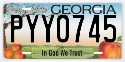 GA license plate PYY0745
