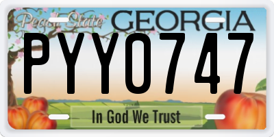 GA license plate PYY0747