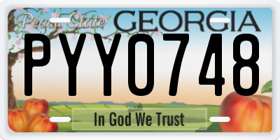 GA license plate PYY0748