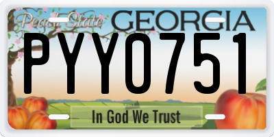 GA license plate PYY0751